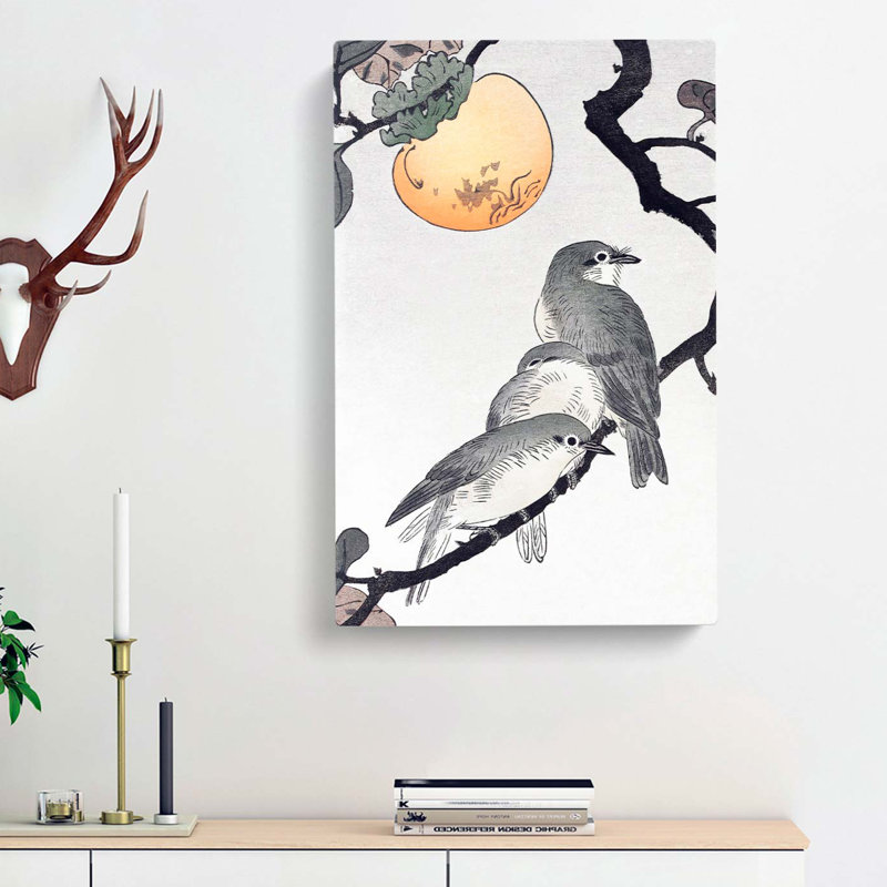 Birds & Plants by Ohara Koson - Wrapped Canvas Painting, 76cm H x 50cm W x 3cm D