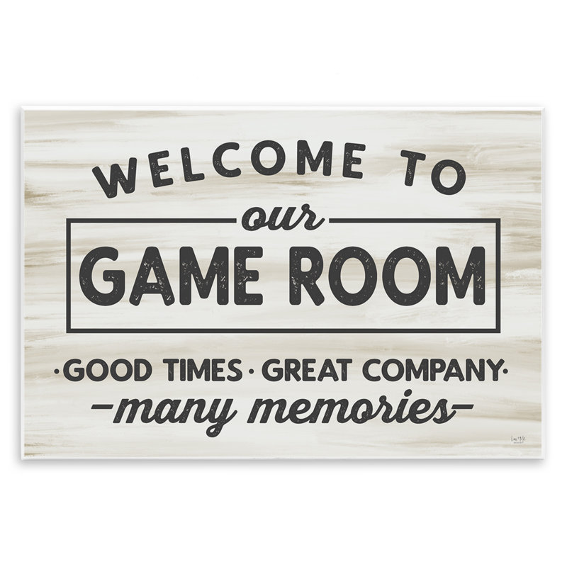 "Welcome to Game Room", art mural par Lux + Me Designs, H 13 po x l 19 po x P 0,5 po
