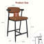 Ensemble de 2 tabourets de bar à hauteur de comptoir avec accoudoirs, tabouret de bar rembourré avec dossier et repose-pieds, siège souple plus large, ensemble de tabourets de bar modernes en métal pour îlot de cuisine, bar, assemblage facile, brun café