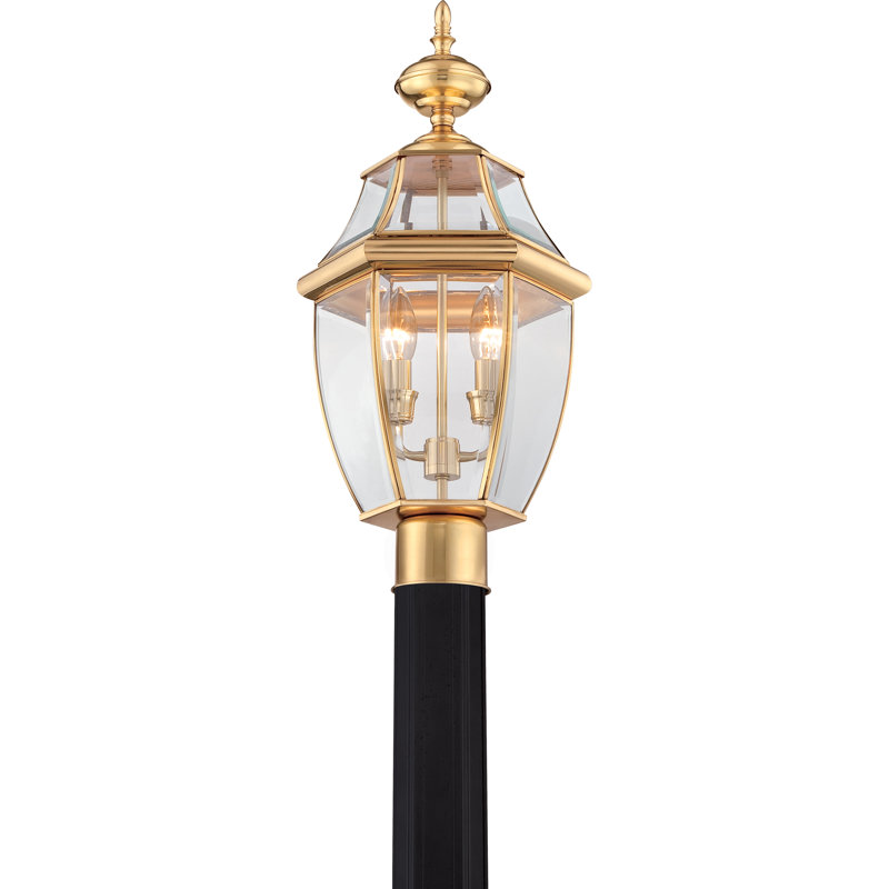 Tête de lanterne câblée à 1 lumière H 21 po Jayde, Laiton poli