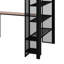 Lit mezzanine double en métal avec tablettes et garde-robe
