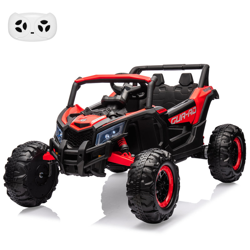 UTV 24V pour enfants avec télécommande, jouet de voiture électrique alimenté par batterie avec USB et musique, Rouge