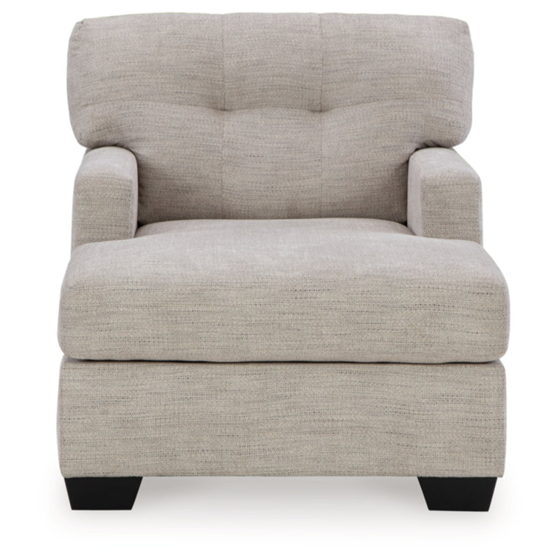 Upholstered Chaise Lounge, Light Gray 100% Polyester