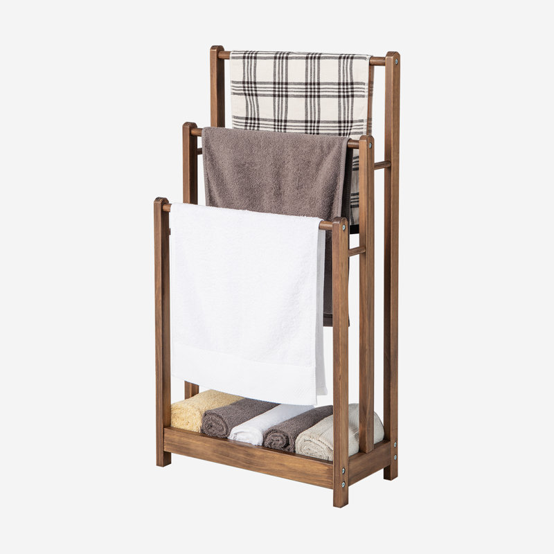 Dormont Wood 1 Freestanding Towel Stand, Rustic Brown
