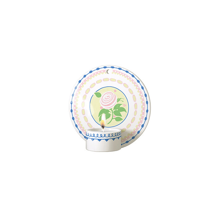 Dora Tealight Holder, Blue Face, 5.1", Blue Rose