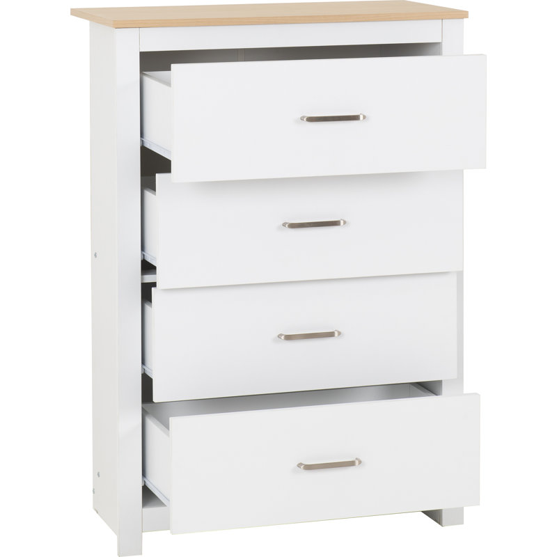 Henryville 80cm W 4 - Drawer Chest of Drawers, White