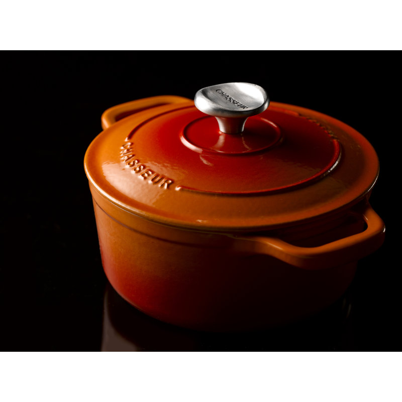 Symple Stuff Cast Iron Round Dutch Oven, 3.8L, Chilli Red