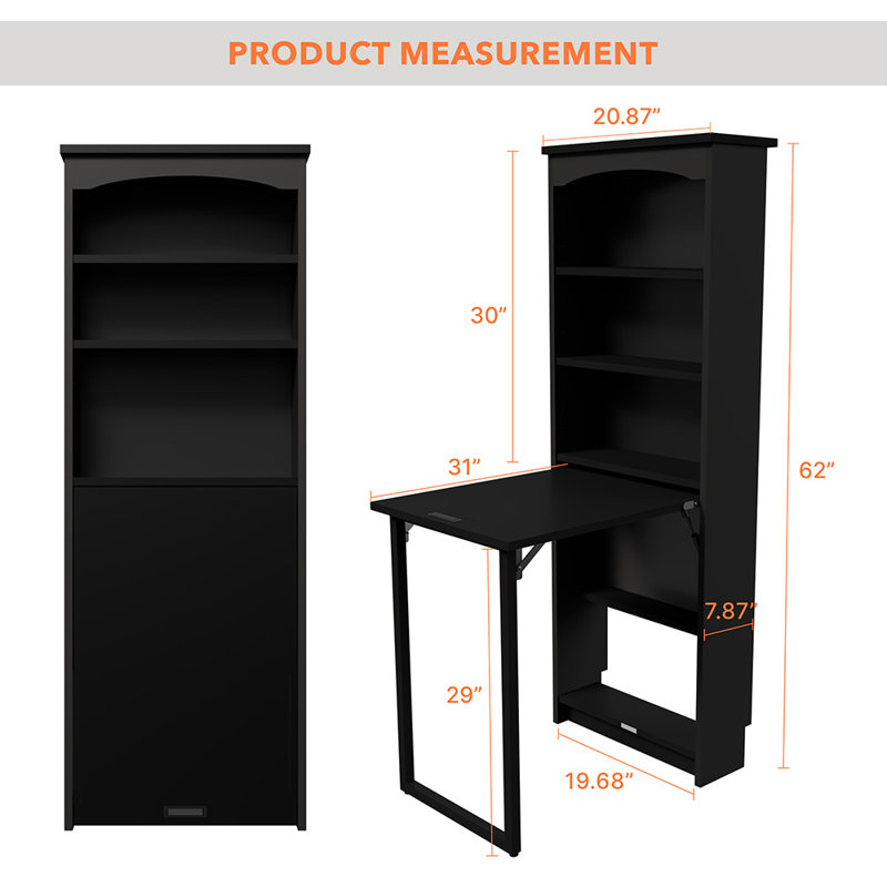 Bureau d'écriture convertible pliable, Black