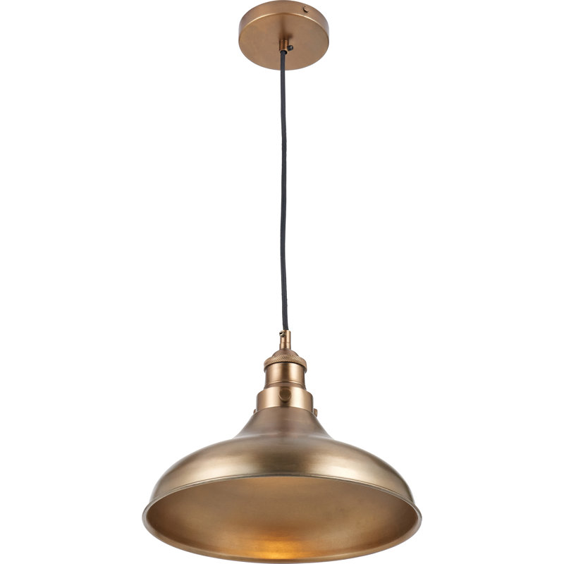 1 - Light Bowl Pendant, Antique Brass