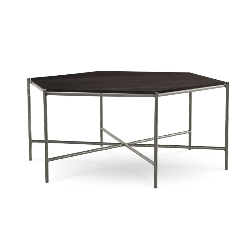 Athena Glass Top Coffee Table, Gunmetal, Saddle, Maple