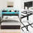 Bejo Metal Storage Bed Frame with LED Light and Charging Station-92634665