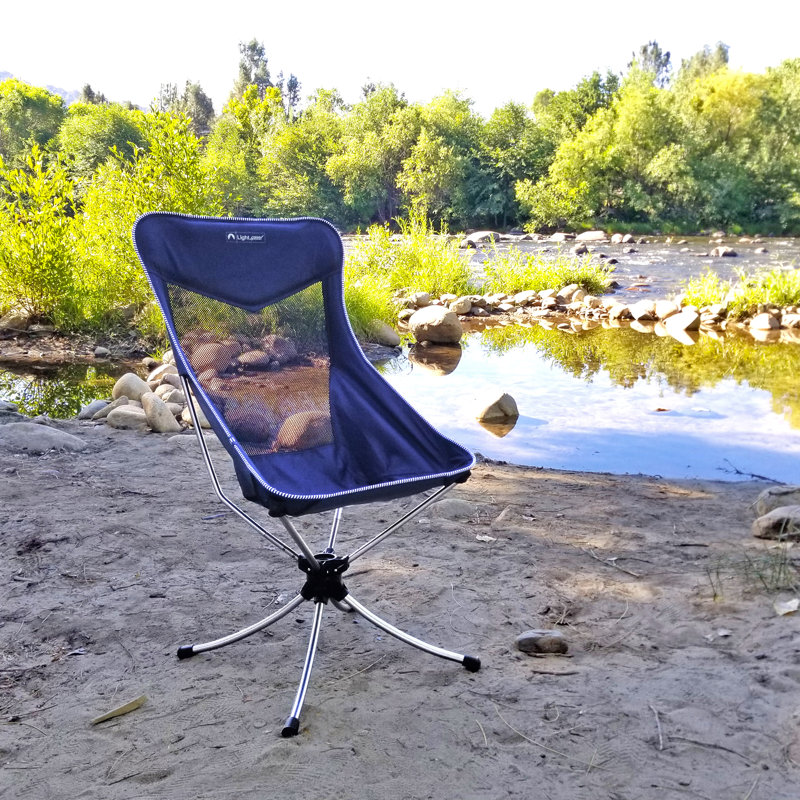 ECR4Kids Lightspeed Outdoors Tall Swivel Camp Chair, Outdoor Seating, Blue