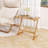 Bamboo Sofa Side Table Z-Shaped End Couch Table For Snacks And Drinks Natural