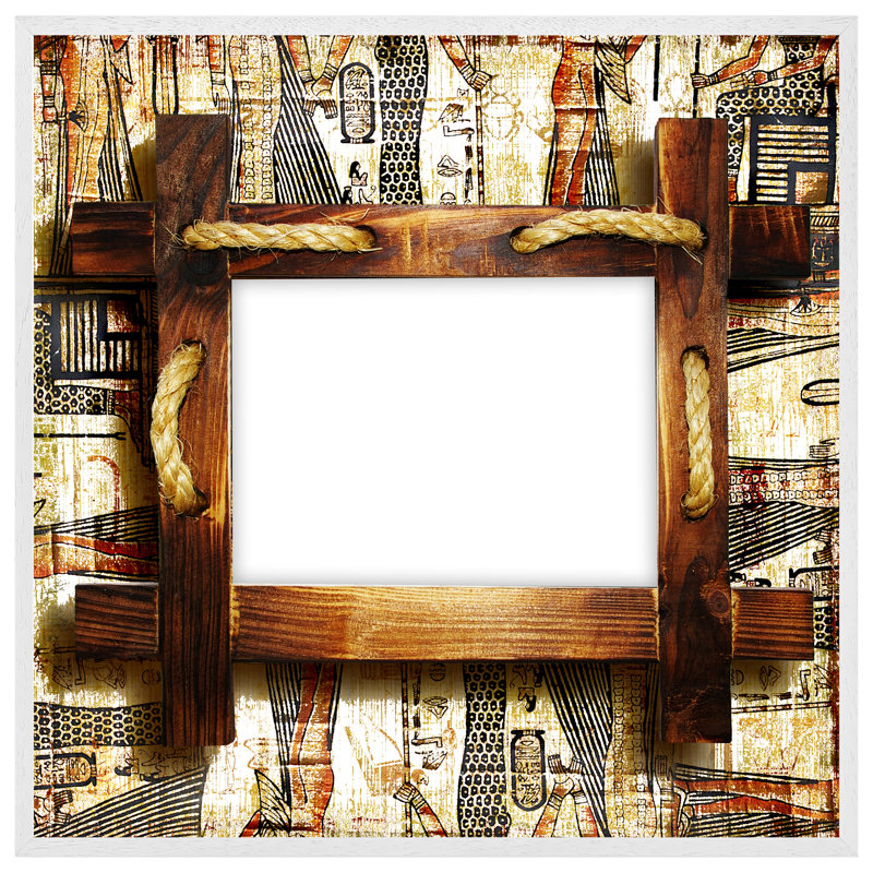 Lititz Rustic Egyptian Wooden Frame - Single Picture Frame Print, White Framed, 31cm H x 31cm W x 4cm D
