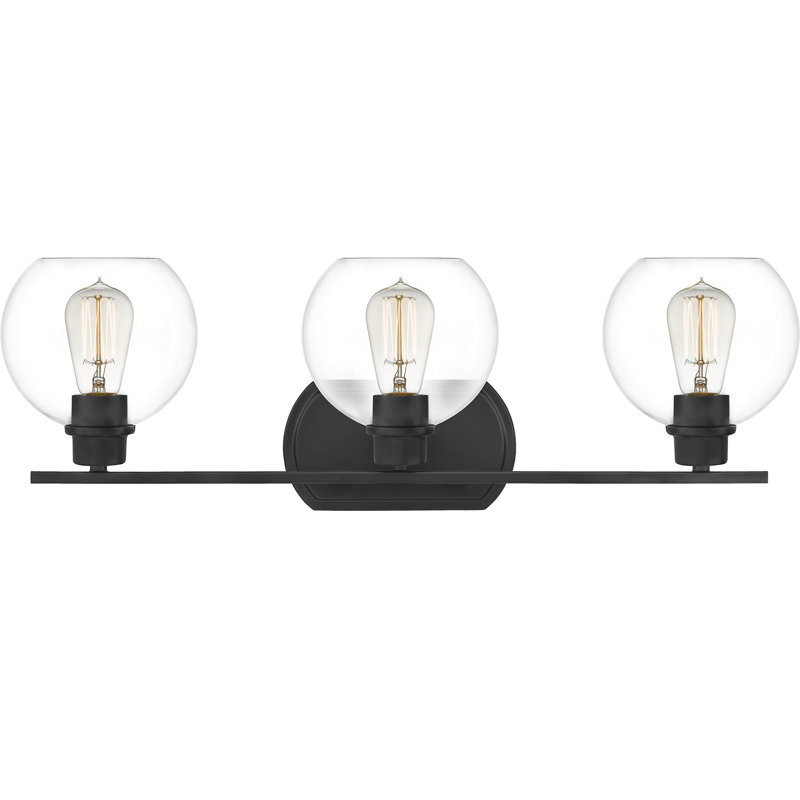 Gardiner Dimmable Vanity Light, Matte Black, Clear