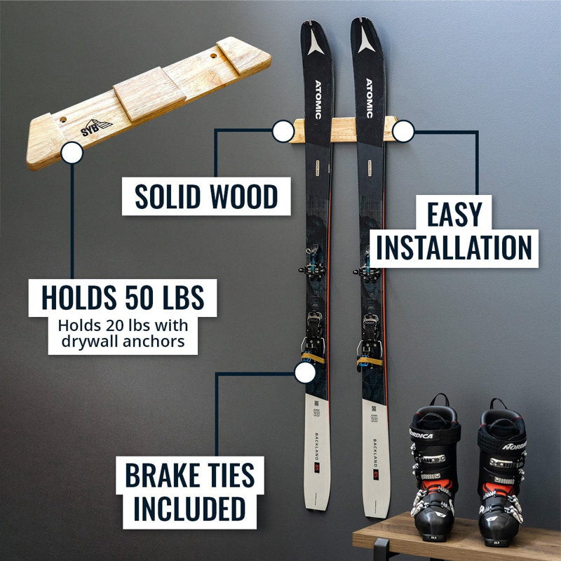 Vail Ski Display | Minimalist Wood Rack | Medium