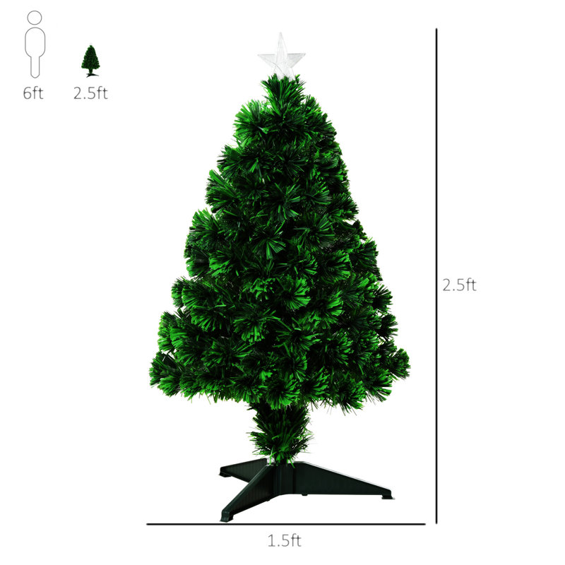 2. Tall Pre-Lit Douglas Fir Tabletop Artificial Christmas Tree With Realistic Branches, Fibre Optic LED Lights And 85 Tips,