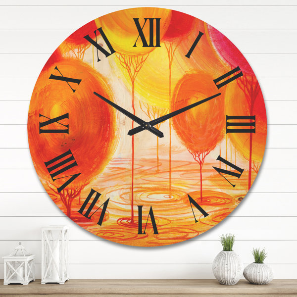 East Urban Home Solid Wood Wall Clock | Wayfair