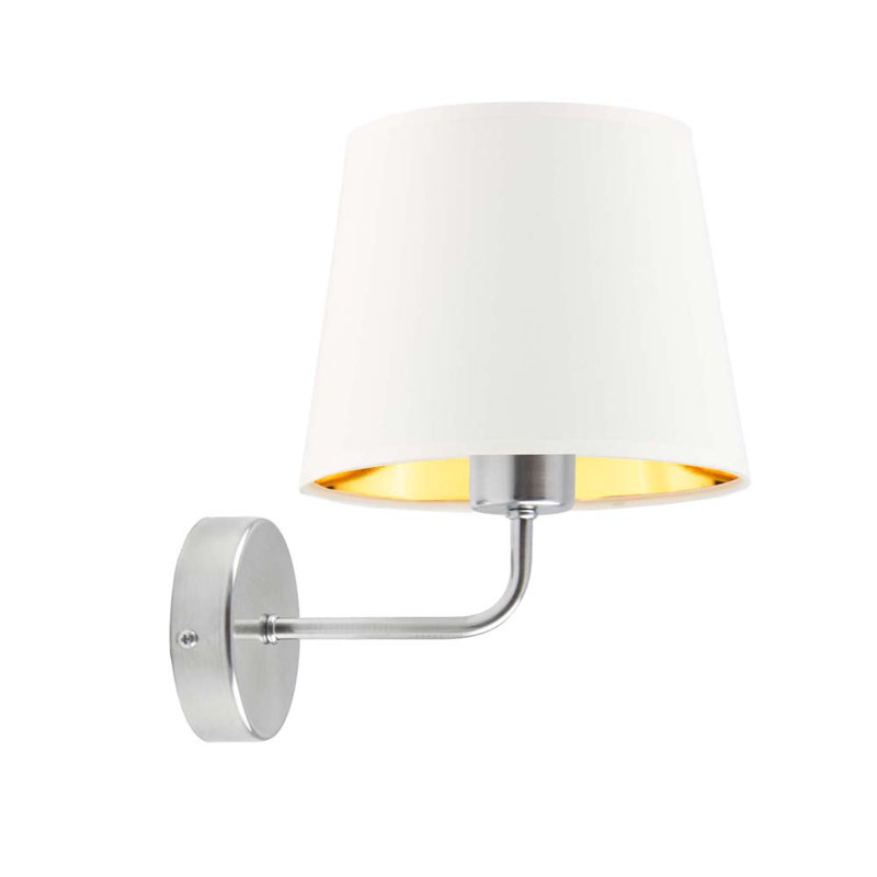 Gedalia Steel Armed Sconce, Grey, White