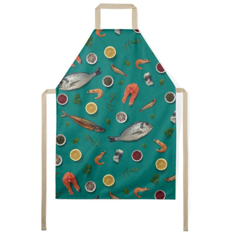 No Pattern Bib Apron, Teal
