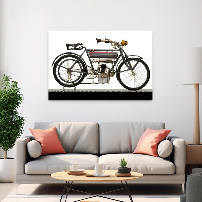 «1908 Terrot Motorcy Classic Abstract Landscape Nature», art mural, H 40 po x l 60 po