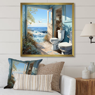 «Oceanic Escape Toilette Pointillism» - Imprimé