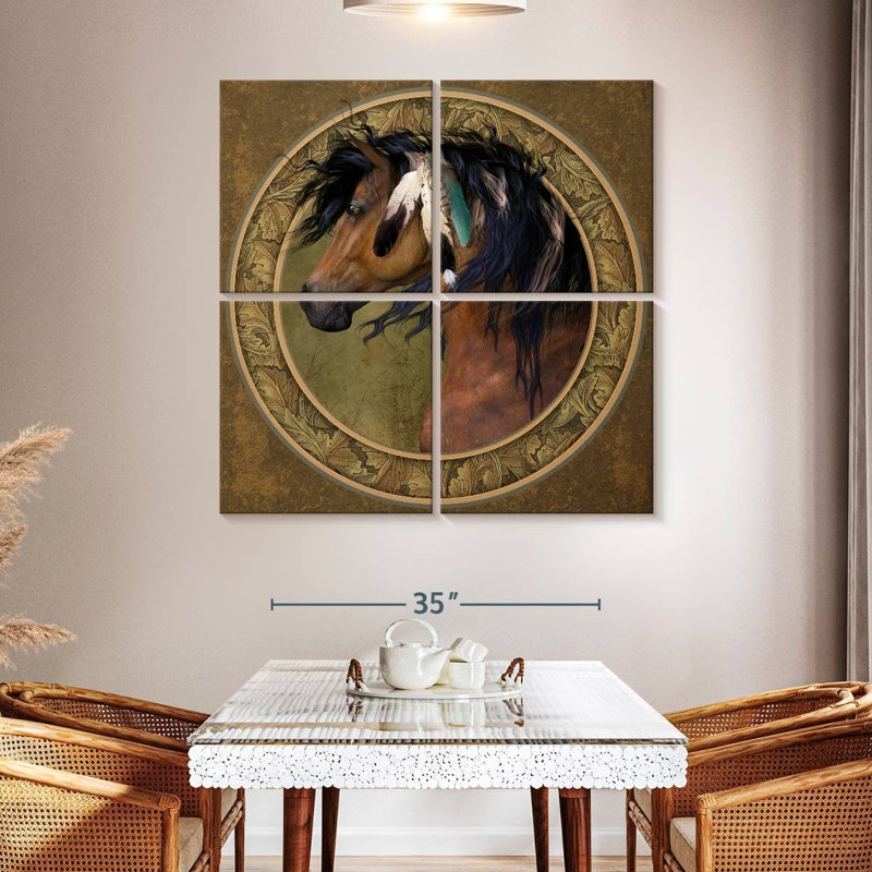 Cheval indien Brampt, H 45 po x l 45 po