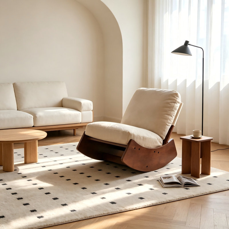 Chaise berçante confortable, Cream