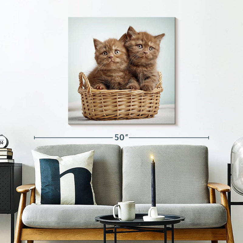 Crowle Basket Of Cats, 30" H x 30" W