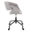 Chaise de travail en métal noir et tissu gris-1470844686