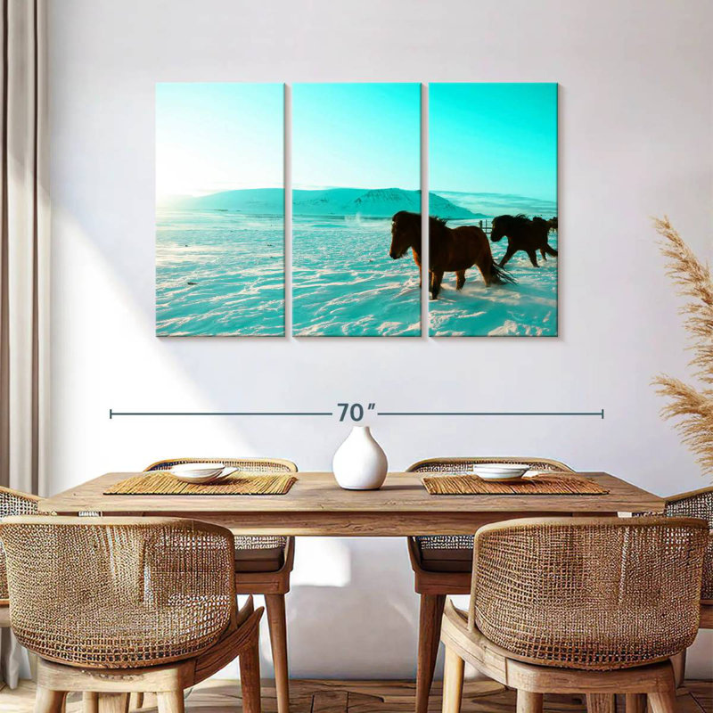 Brampt, chevaux islandais, H 36 po x l 57 po