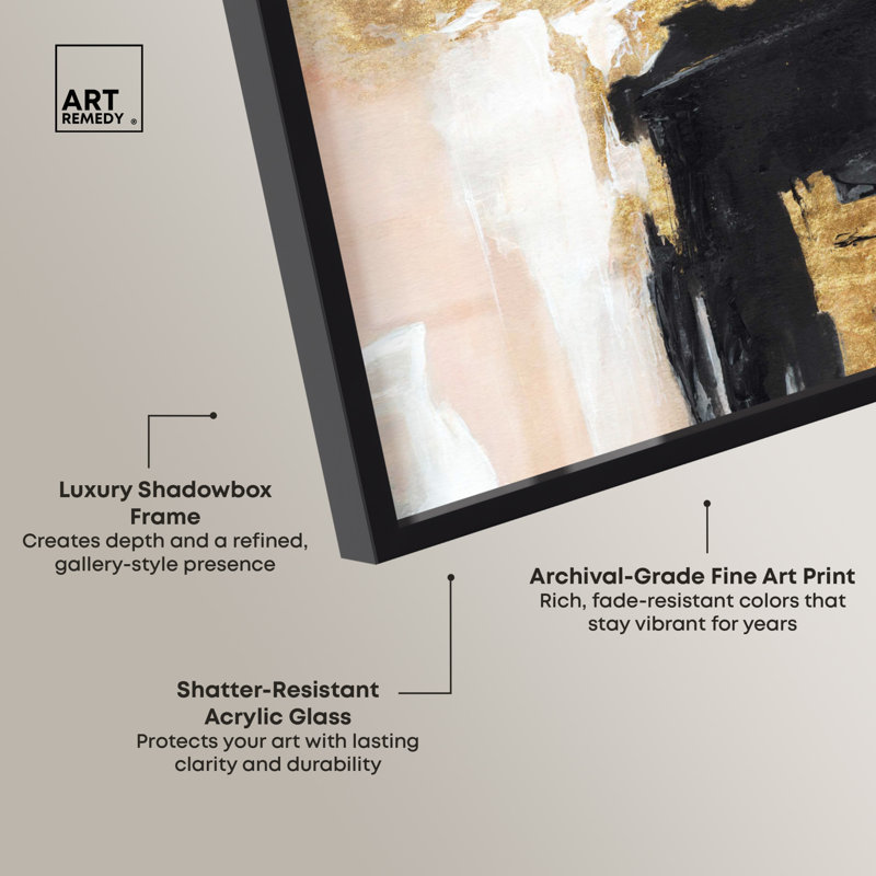 «Soft Collision - Ira Colmeva Shadowbox», reproduction surdimensionnée par Art Remedy, cadre noir, 44 x 66, H 68 po x l 46 po