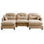 Canapé modulaire en U 3 places, chenille, canapé modulaire en U, facile à installer et ergonomique, siège modulaire couleur chameau avec 2 coussins décoratifs