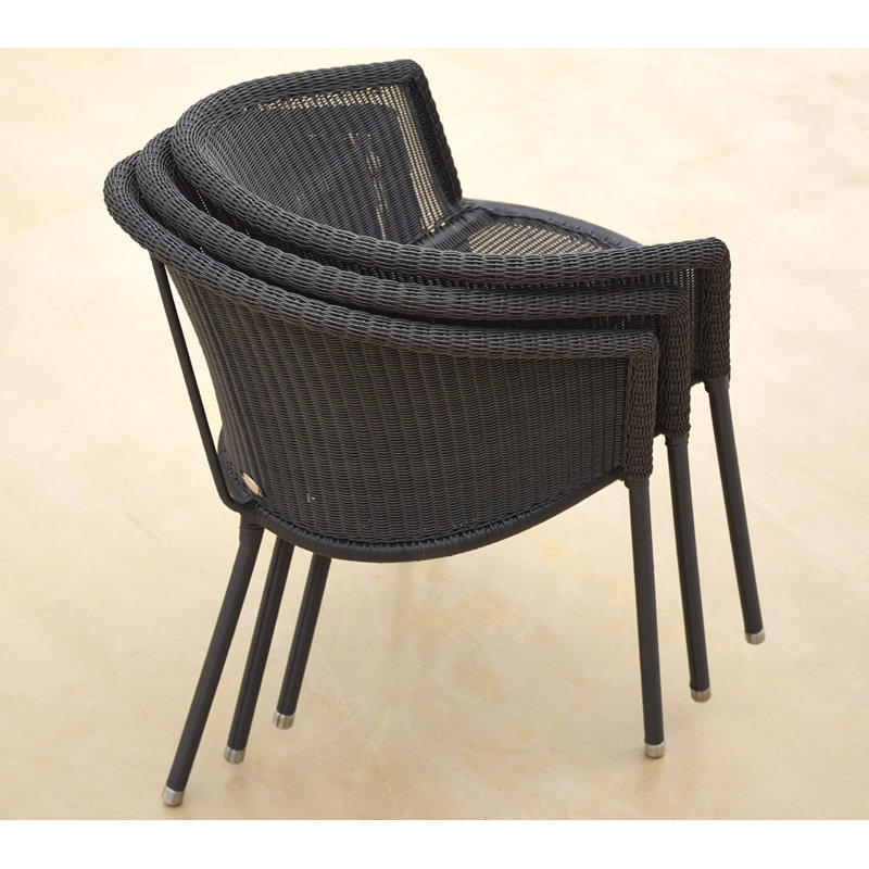 Trinity Wicker Patio Dining Armchair with Cushion, Gray
