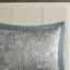 Couvre-lit 5 pièces pour grand lit, coussins 100% sarcelle inclus, rembourrage en vermicelle en coton avec coussin inversé en microfibre