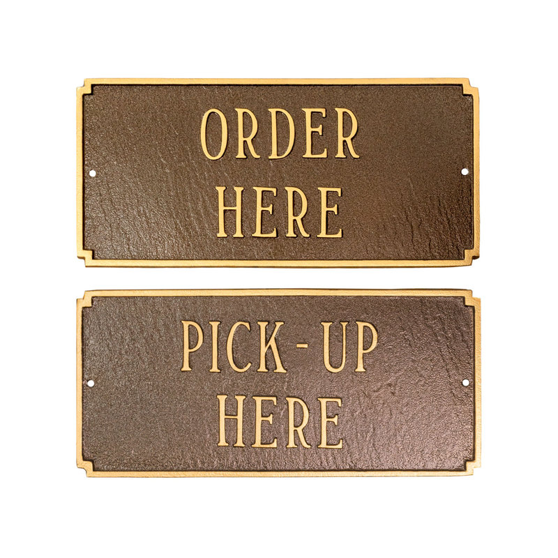 Standard Madison Two Line Address Plaque Sign, Yes, Black/Gold