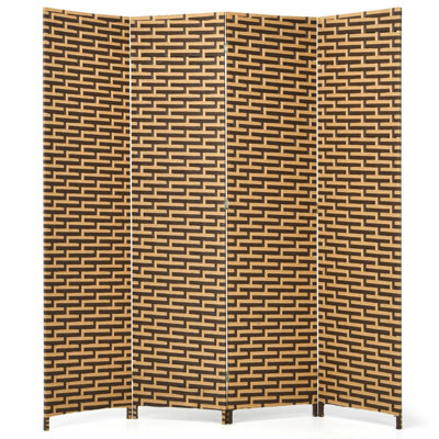 Bayou Breeze 4 Panel Folding Room Divider Weave Fiber Privacy Partition Screen 6ft Tall by Bayou Breeze