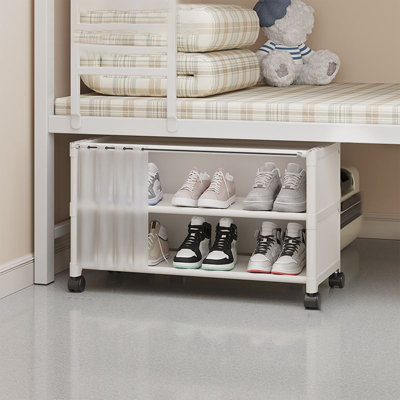 Range-chaussures sous le lit Multicouche rangement domestique Range-chaussures Organisateur de chaussures mobile avec roulettes