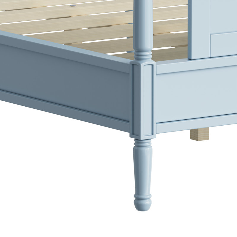Lit plateforme double Mason, Double, Bleu clair