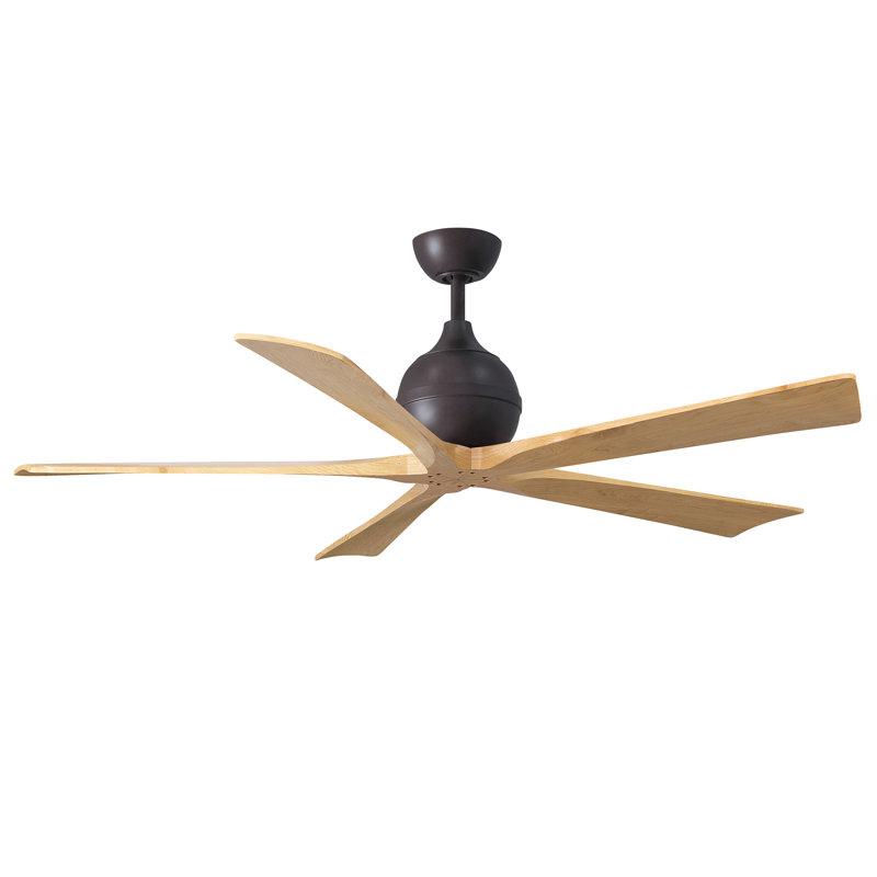 Ventilateur de plafond standard à 5 pales avec télécommande, Bronze texturé, Ton érable clair, 60"