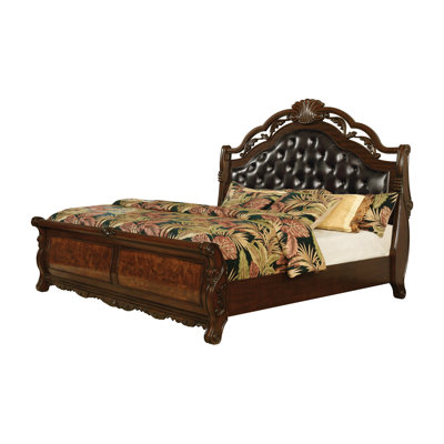 Amnon Tufted Upholstered Bed in Dark Burl and Dark Brown -  Bloomsbury Market, 71153436904B49648DC9AA96CC538EF8