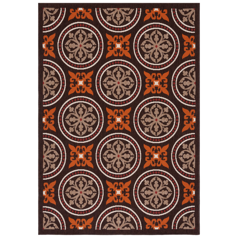 Coucou Performance Oriental Indoor/Outdoor Area Rug, Rectangle 4' x 5'7"