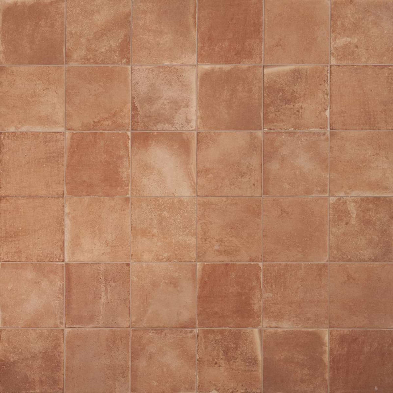 Angela Harris Mediterra 8x8 Matte Terracotta Porcelain Tile, Terracotta