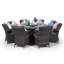 Karas 8 - Person Wicker Patio Dining Set with Round Table , Cushions Included