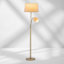 Steede 160Cm Antique Brass Cream Mother and Child Flexi Reading Traditional Floor Lamp