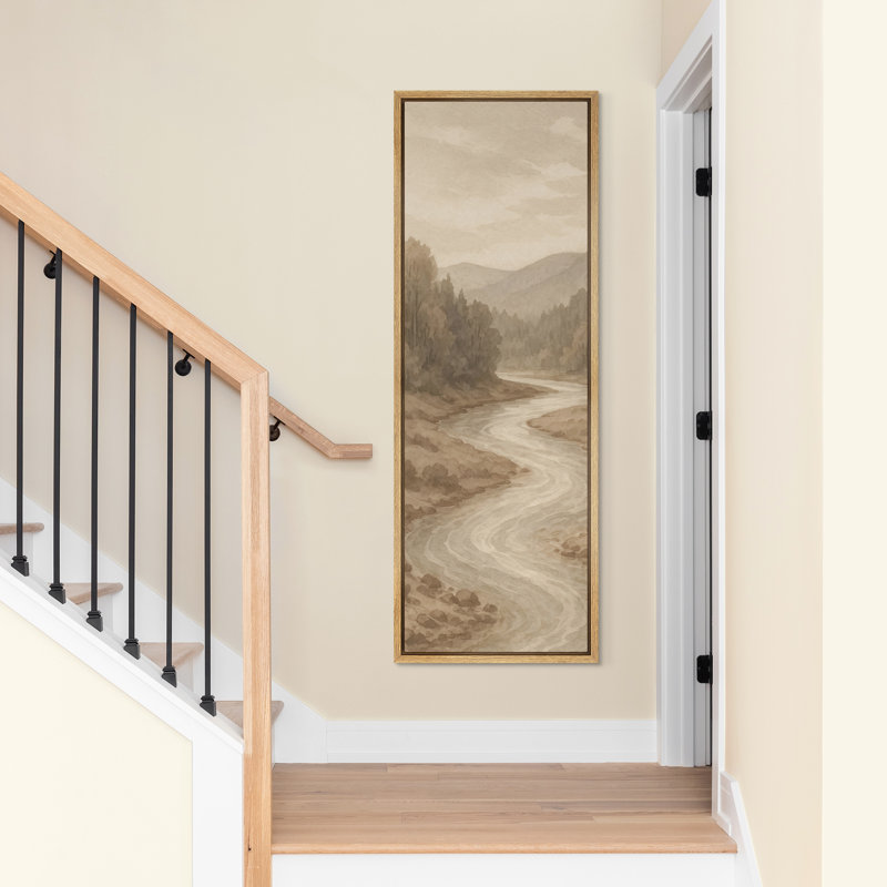 «Whimsical Crane Duo», œuvre d'art dans des tons de bleu doux et de lavande - grande impression encadrée sur toile de la chambre principale