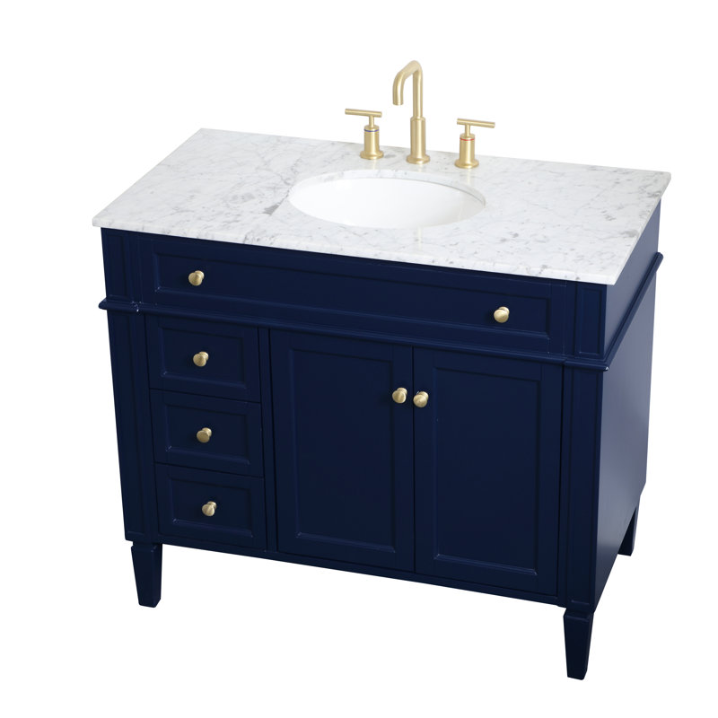 Meuble-lavabo simple 40 po Rivers, Bleu