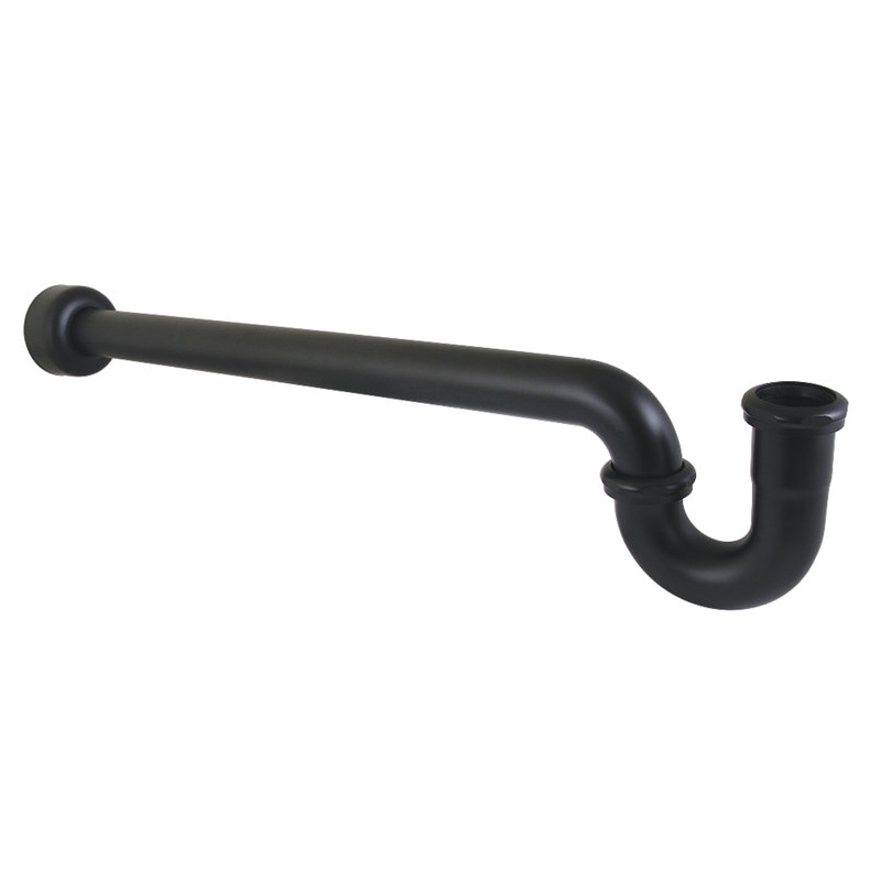 Kingston Brass Trimscape 1-1/4 (or 1-1/2) x 1-1/2 Inch Decor P-Trap with High Box Flange, 24 Inch Length, 18 Gauge