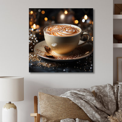 «Brown Golden Brew Brilliance Coffee II» - art mural en métal café