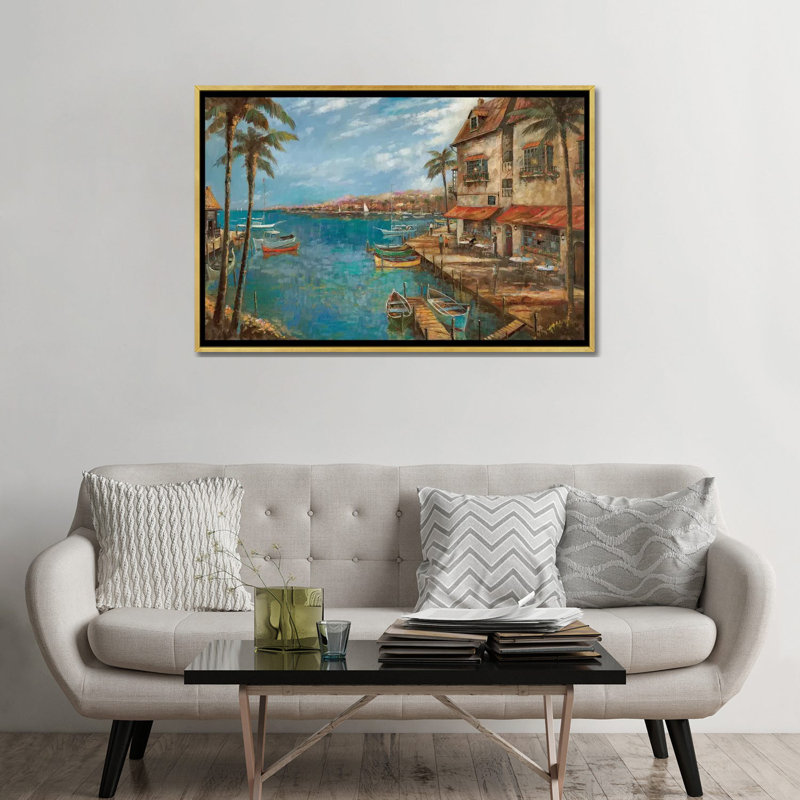«My Favorite pub» par Ruane Manning - reproduction d'art, Aucun mat, H 32 po x l 48 po x P 1,5 po, Gold Framed